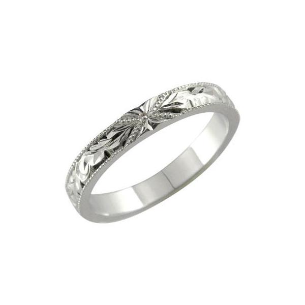 シルバー リング レディース ハワイアンジュエリー sv925 ミル打ち ピンキーリング 指輪 婚約指輪