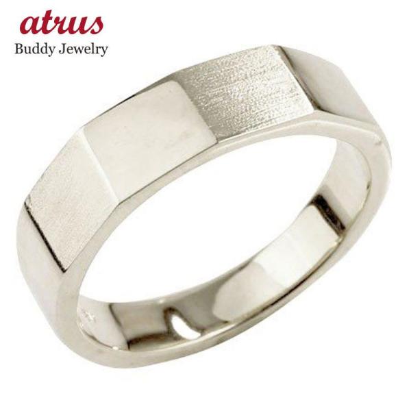 ジュエリー工房アトラス プラチナ リング 太め 幅広 メンズ pt900