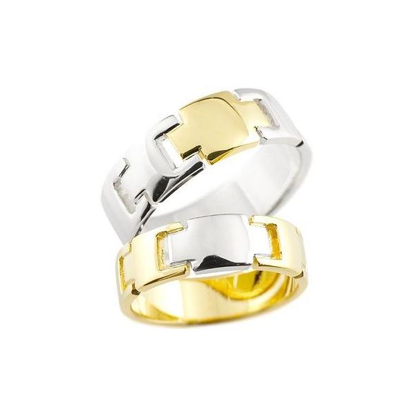 結婚指輪 ペアリング 安い 18金 クロス ペアリング 結婚式 結婚指輪 マリッジリング イエローゴールドk18 プラチナ コンビリング 地金リング 十字架 結婚式 宝石なし 18金 ストレート ypy ジュエリー工房アトラス夢