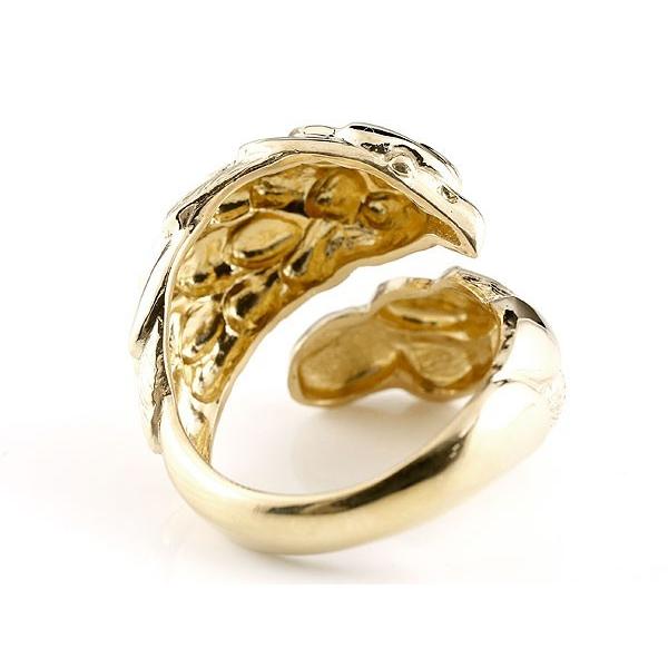 18金 幅広 リング 18k 男性 太め メンズ ゴールド 18k フェザー 羽 イーグル イエローゴールドk18 鷹 幅広 指輪 フリーサイズ ピンキーリング 地金 男性 送料無料 ym ジュエリー工房アトラス夢