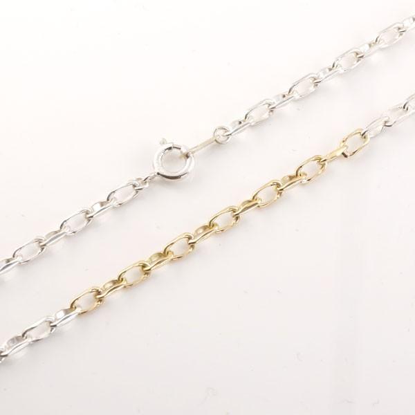 ネックレス メンズ チェーンネックレス シルバー925 イエローゴールドk10 50cm 10金 地金ネックレス アズキ 小豆 男性 シンプル 人気 送料無料 Olhodaguadocasado Al Gov Br