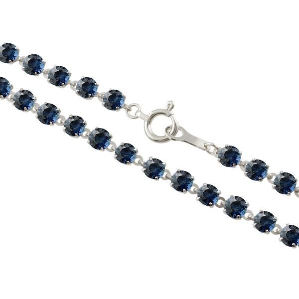 メンズ メンズアクセサリー フルエタニティ サファイア ブレスレット ホワイトゴールドk18 ブレスレット 手作り 9月誕生石 18金 青い宝石 手作り 送料無料 swm ジュエリー工房アトラス夢
