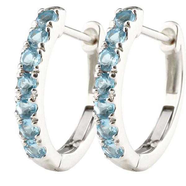 ピアス メンズ プラチナ プラチナ ブルートパーズ フープピアス 中折れ式ピアス 11月誕生石 天然石 Pt900 宝石 ピアス リング 青い宝石 送料無料 Www Nlqp Com