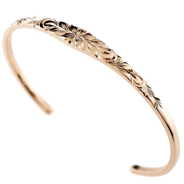 ハワイアンジュエリー ブレスレット k18 18金 レディース バングル