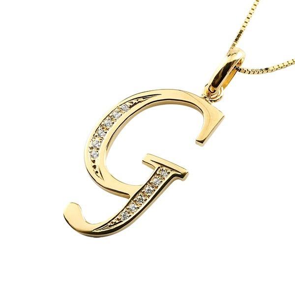 シンプル イニシャル メンズ ネーム チェーン イエローゴールドk18 人気 アルファベット 男性 ネックレス キュービックジルコニア チェーン G ペンダント 人気 男性 18金 送料無料 gcym ジュエリー工房アトラス夢