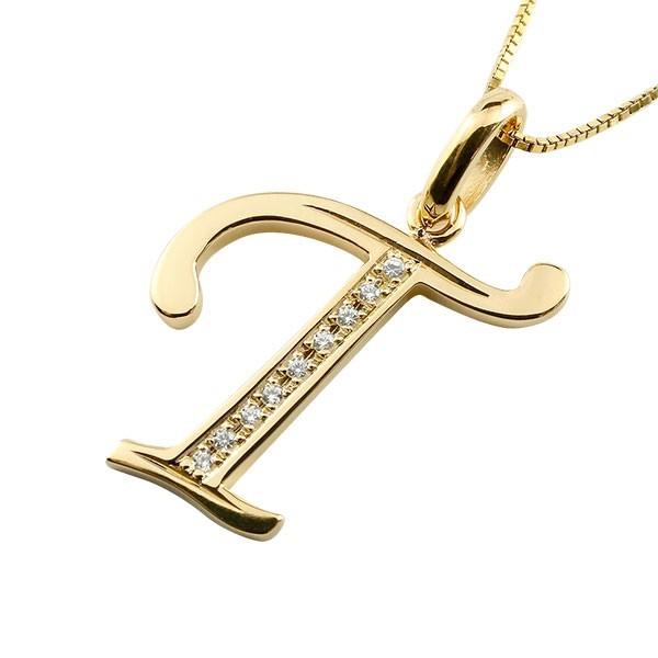 ネックレス メンズ イニシャル 男性 ネーム メンズ T イニシャル ネックレス ダイヤモンド ネーム イエローゴールドk10 ペンダント アルファベット チェーン 人気 男性 10金 ダイヤ 160906tdyinm ジュエリー工房アトラス夢