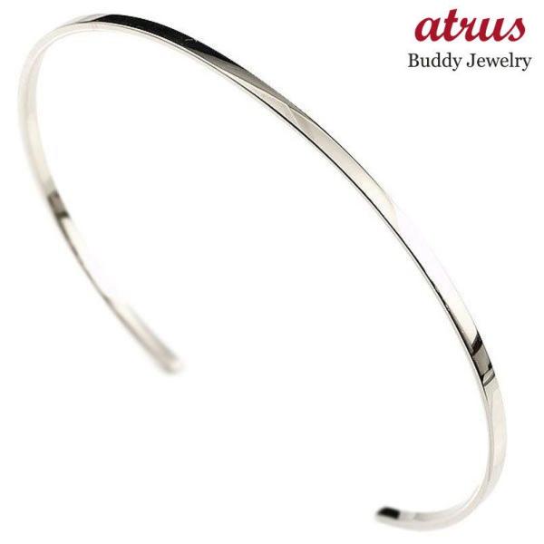 バングル プラチナ ブレスレット メンズ pt900 シンプル 華奢 細身 地  