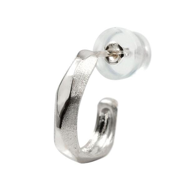 ピアス メンズ 18金 フープピアス 片耳ピアス ホワイトゴールドk18 18k ダイヤ柄 地金 つや消し 人気 ファーストピアス 送料無料 wum ジュエリー工房アトラス夢 通販 Yahoo ショッピング