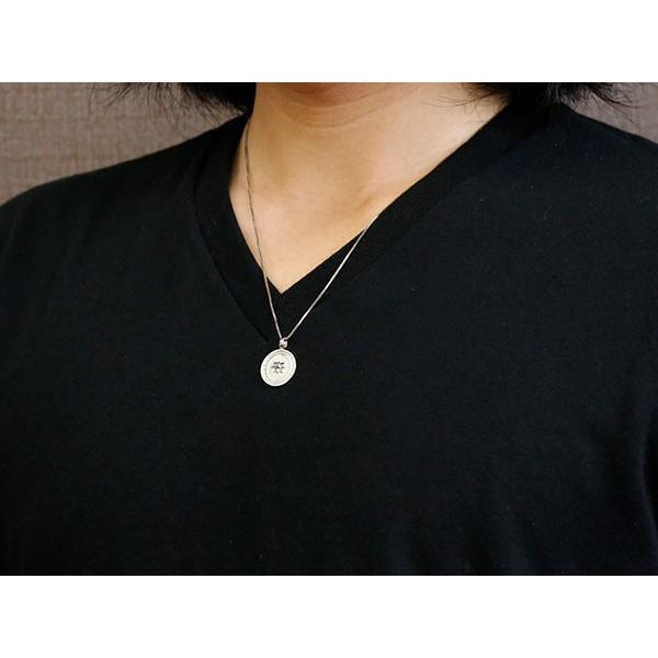 ネックレス プレート コイン メンズ チェーン ホワイトゴールドk18