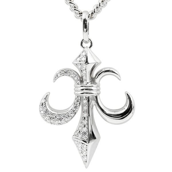 プラチナ ペンダントトップ メンズ 喜平 ダイヤモンド ユリの紋章 百合