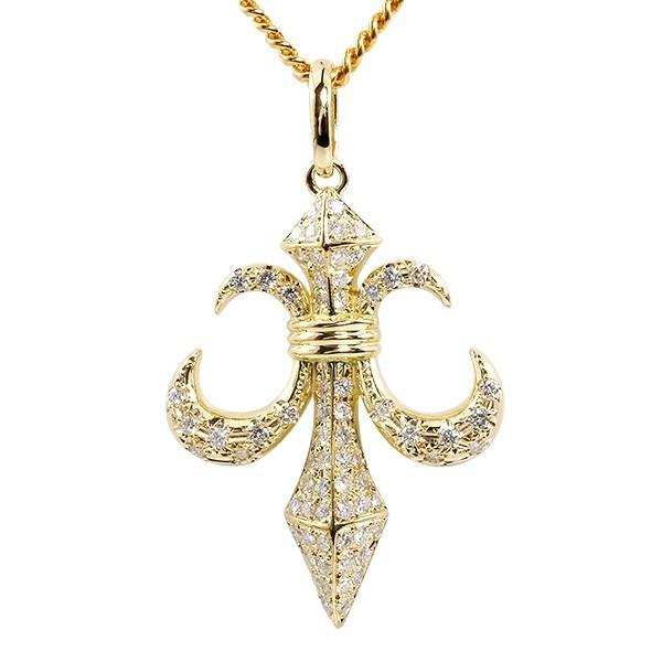 K18ダイヤモンドペンダントトップ百合の紋章　品質保証書付き定価23万円4.3g 喜平 トップ 18金 ネックレス ダイヤモンド メンズ ユリの紋章