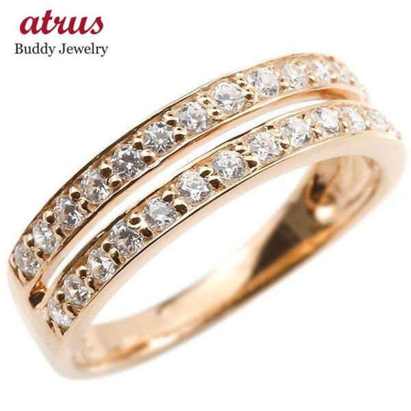リング 婚約指輪 ピンキーリング 婚約指輪 ピンクゴールドk18 18k ピンクゴールドk18 ピンキーリング ダイヤモンド エンゲージ 2連 指輪 18金 宝石 レディース 送料無料 dg100 ジュエリー工房アトラス夢
