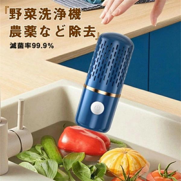 果物 野菜洗浄機 食品浄化機 果物洗浄機 自動野菜洗浄機 農薬除去 ワイヤレス ポータブル フルーツ野菜洗濯機 IPX7防水 キッチングッズ 厨房 小型 便利 爆買