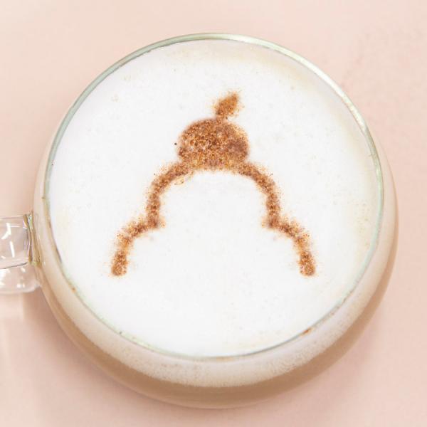 カフェアートステンシル　鏡餅2　お正月　日本　LAS-0103　ラテ・アート　デザインカプチーノ