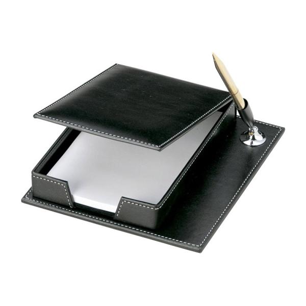 非売品 Microsoft ペン付き 手帳 メモ帳 本革？ 本革メモボックス&ペン立て 黒 MT-4 メモホルダー ホテル客室