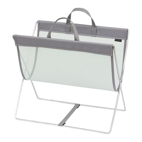 SAKI(サキ) セルフワゴン・メッシュ×レザー調PVC グレー R-358