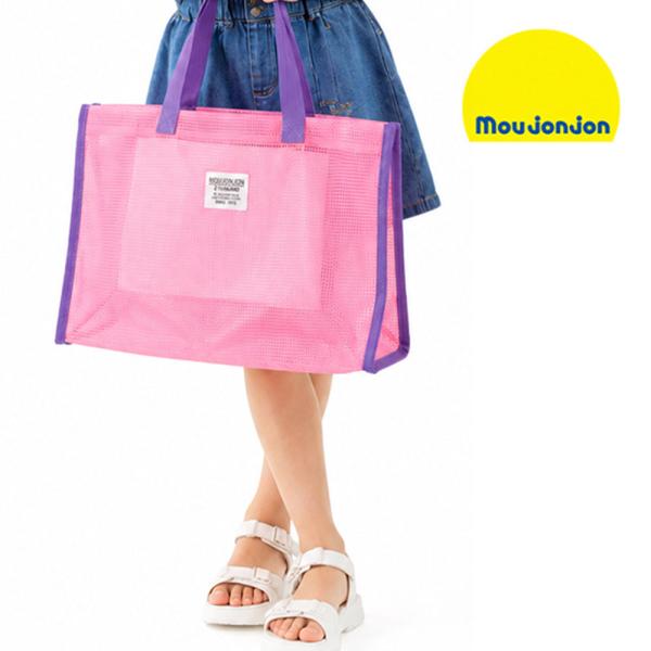 ムージョンジョン moujonjon メッシュ プールバッグ　スイムバック　スイミング　プール　手提げ　かばん　バッグ　蒸れない　シンプル 女の子　男の子