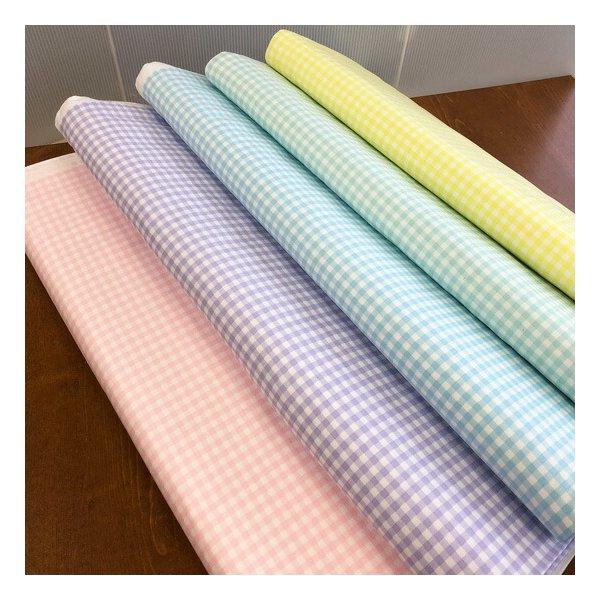 ☆ゆめかわカラーオックス生地/ギンガムチェック柄/かわいい5色展開の  