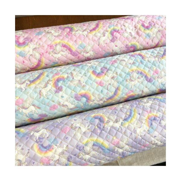キルティング生地≪ゆめかわfabric≫『ユニコーン柄ラメ入り』キルト 