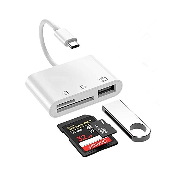 カラー：ホワイト【USB Type C SDカードリーダー】SDスロット、TFスロットとUSB2.0ポートが付きの3-in-1カードリーダーです。USB2.0ポートはカメ ラ、ワイヤレスキーボード、マウスやUSBメモリに適用です。カードを2...