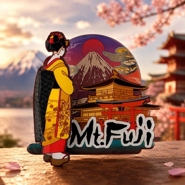 ご当地クリップマグネット 富士山1 Mt.Fuji 富士山 着物 和風 和柄 日本 お土産 旅行記念 冷蔵庫マグネット クリップ付き インテリア雑貨ギフト メール便サイズ2