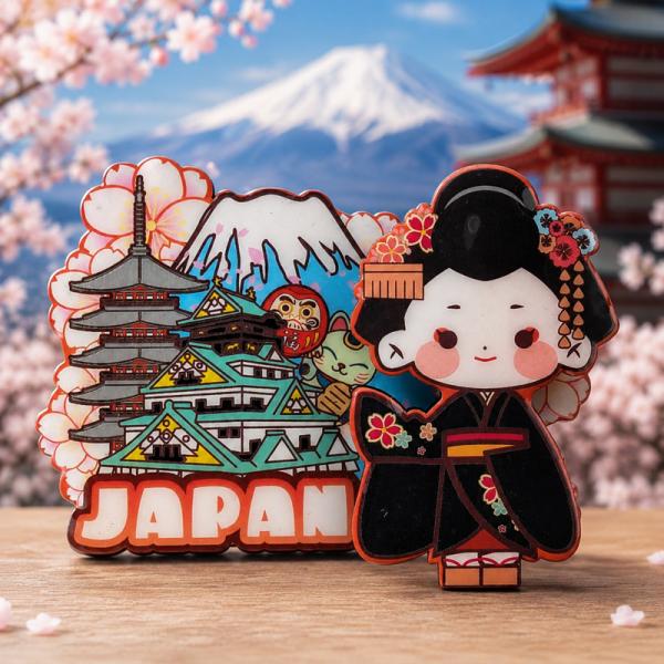 ご当地クリップマグネット JAPAN2 日本 富士山 五重塔 お城 舞妓 桜 だるま 和風 和柄 お土産 旅行記念 磁石 冷蔵庫 インテリア 雑貨 ギフト メール便サイズ2