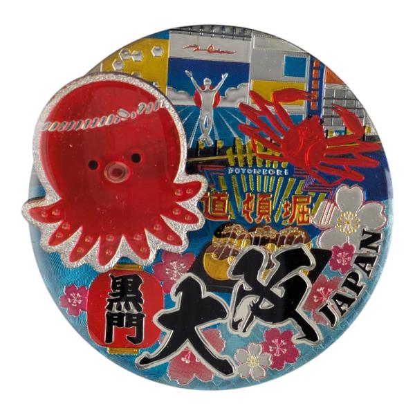 ご当地クリップマグネット 大阪 お土産 道頓堀 たこ焼き かに 黒門市場 メモホルダー 書類整理 キッチン 冷蔵庫 磁石 雑貨 観光 記念品 ギフト メール便サイズ3