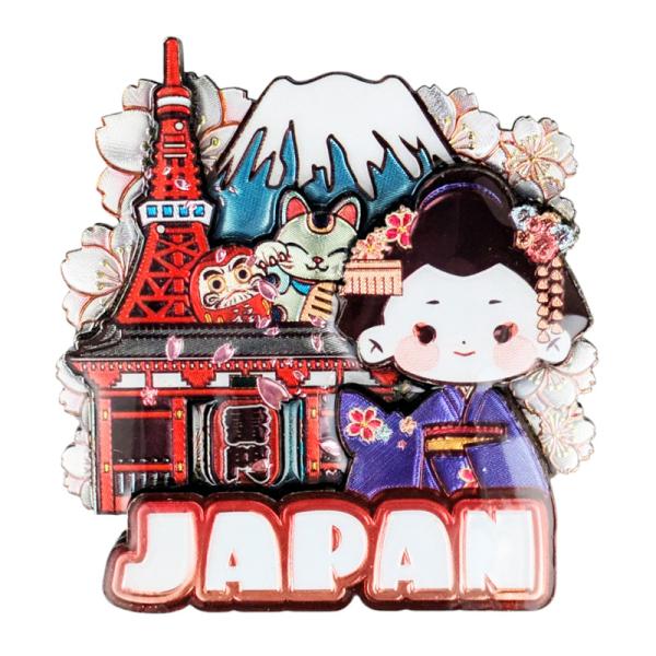 ご当地マグネット 日本A 舞妓・雷門・東京タワー・富士山・招き猫・だるま（メール便対応可能：2サイズ）