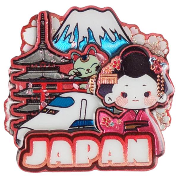 ご当地マグネット 日本C 舞妓・富士山・新幹線・五重塔（メール便対応可能：2サイズ）