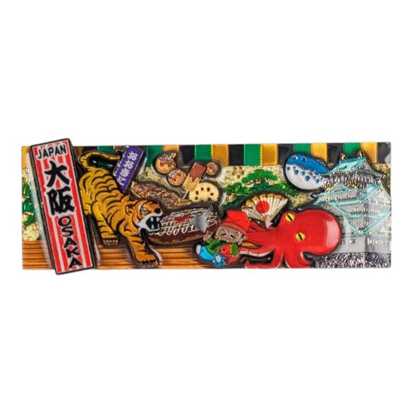 ご当地マグネット 大阪1 大阪城・虎・タコ・フグ・タコ焼き・串カツ（メール便対応可能：2サイズ）