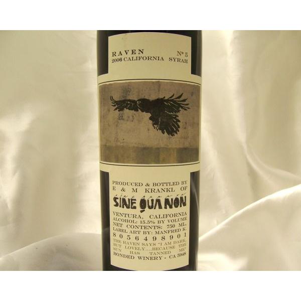 シネ クア ノン シラー レイヴン ｎｏ 5 06 赤ワイン アメリカ カリフォルニア カルトワイン フルボディ Aube Wine Apaproduction Fr