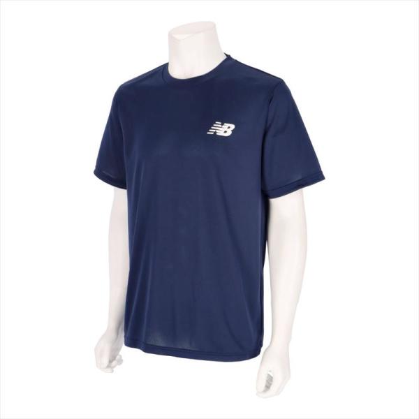 【1点までメール便可】 [New Balance]ニューバランス トレーニングショートスリーブシャツ (AMT45401)(NV) ネイビー[取寄商品]
