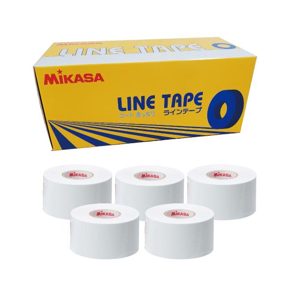 [MIKASA]ミカサ ラインテープ ビニール(伸びるタイプ)5巻入 40mm×25m (LTV-4025-W) ホワイト[取寄商品]