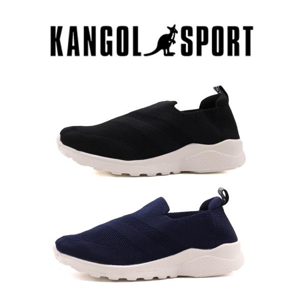 カンゴール スポーツ スリッポン スニーカー レディース 正規代理店 靴 黒 軽い Sport Kangol Kls5370 ブラック 軽量 ネイビー
