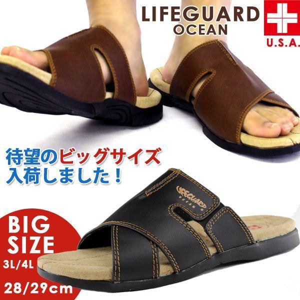 LIFEGUARD 8009 メンズ サンダル ビッグサイズ ライフガード : 靴の