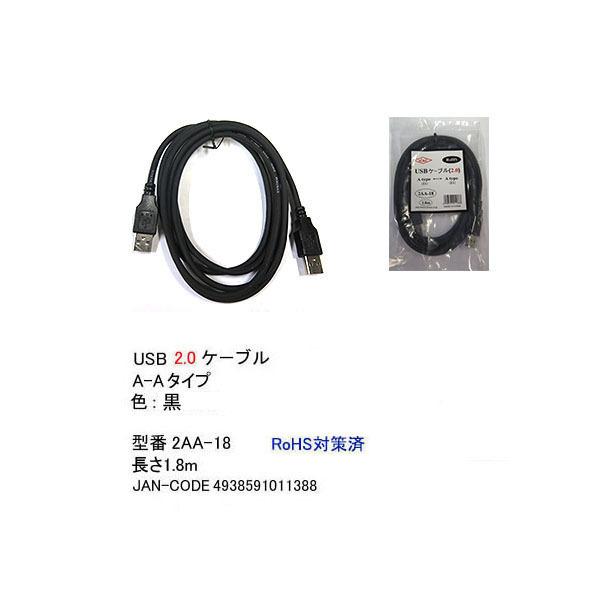 【2AA-18】USBケーブル　A-Aタイプ　USB2.0対応　1.8m