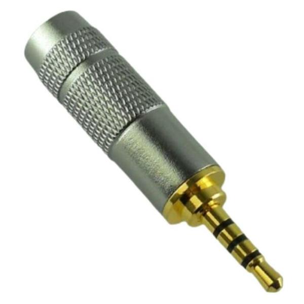 ミニプラグ ミニミニプラグ マイクロプラグ フォーンプラグ フォンコネクタ 2.5mm 4極 自作用 ハンダ式 金メッキ A シルバー メール便送料無料