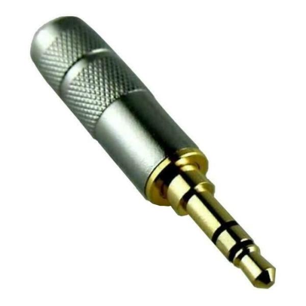 ミニプラグ フォーンプラグ フォンコネクタ 3.5mm 3極  自作用 ハンダ式 金メッキ A シルバー メール便送料無料