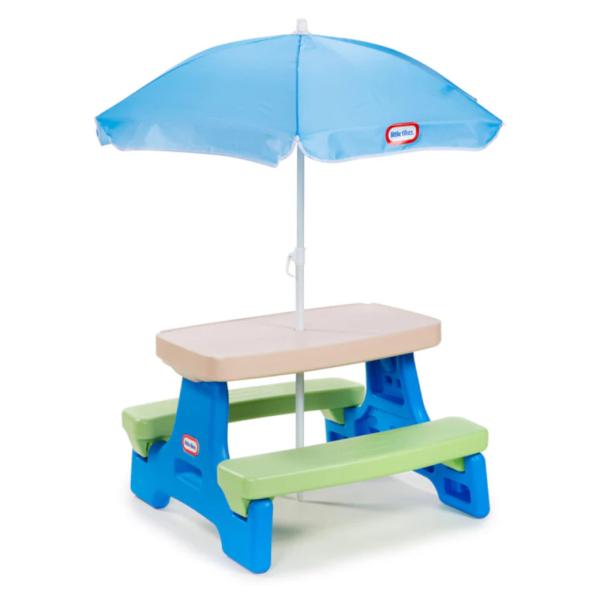 Little Tikes リトルタイクス Easy Store Jr. Play Table with Umbrella - Blue/Green｜直輸入品