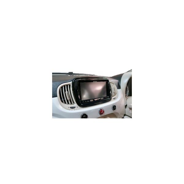 【F500-05BK2-CAN】FIAT 500  アバルト595 ナビ取付キット ブラック（7inch Uconnect・USB×2 搭載車専用）