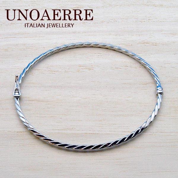 【新品】ウノアエレK18WGバングル UNOAERRE（ウノアエレ） バングル K18WG ブレスレット 13.4g