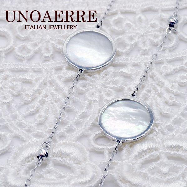 UNOAERRE（ウノアエレ） UNOAERRE K18ホワイトゴールド//白蝶貝ロング 