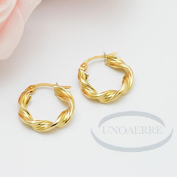 ウノアエレ【フープピアス】デザインピアス K18YG UNOAERRE ウノアエレ ピアス K18YG フープピアス : たかみ質店