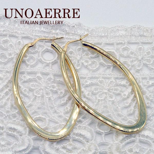 UNOAERRE ウノアエレ K18YGイエローゴールド フープピアス 28298#2613 