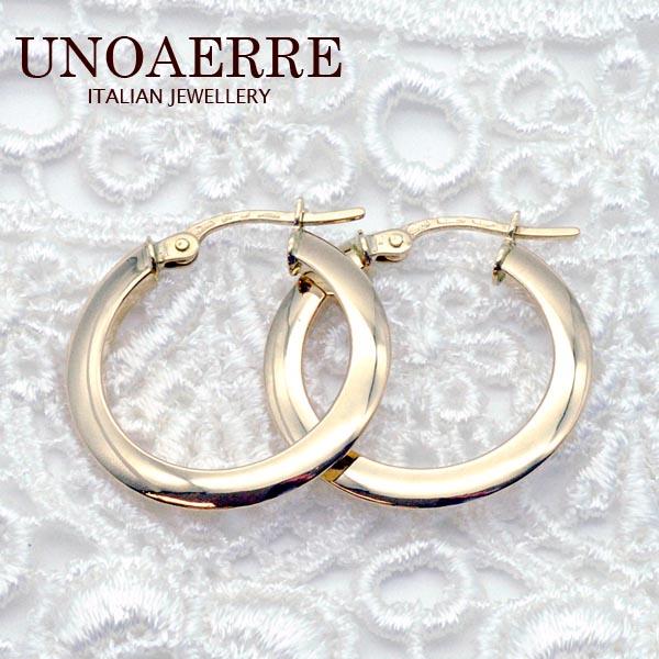 UNOAERRE ウノアエレ K18イエローゴールド フープピアス 28769