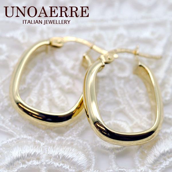 UNOAERRE ウノアエレ【UNOAERRE】K18イエローゴールド フープピアス