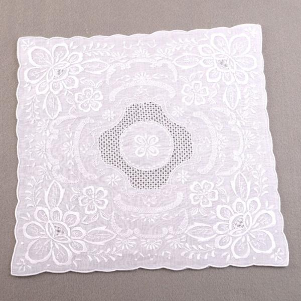 aurora スワトー花刺繍ハンカチ 汕頭 スワトウ花嫁 結婚式 婦人用 冠婚