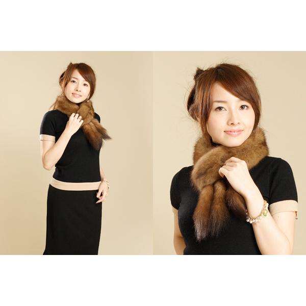 aurora ロシアンセーブルファーマフラー ナチュラル 毛皮ファー