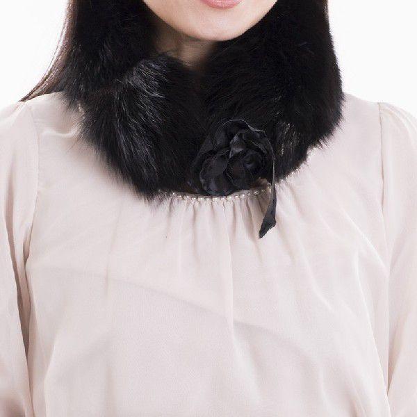 ブルーフォックスファーカラー 毛皮マフラー チョーカー : awn42  