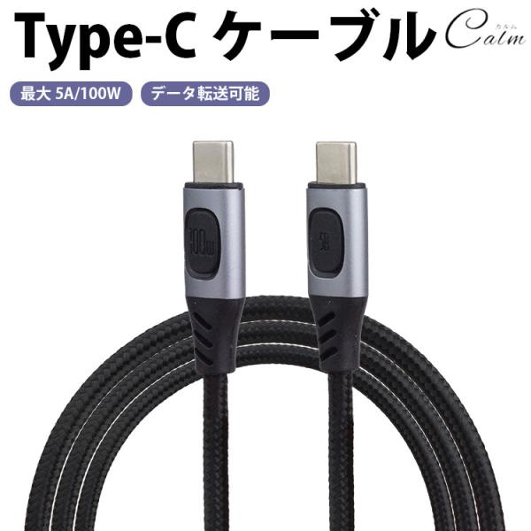 Type-C ケーブル 2m USB PD 最大 5A 100W USB C to C タイプC データ転送
